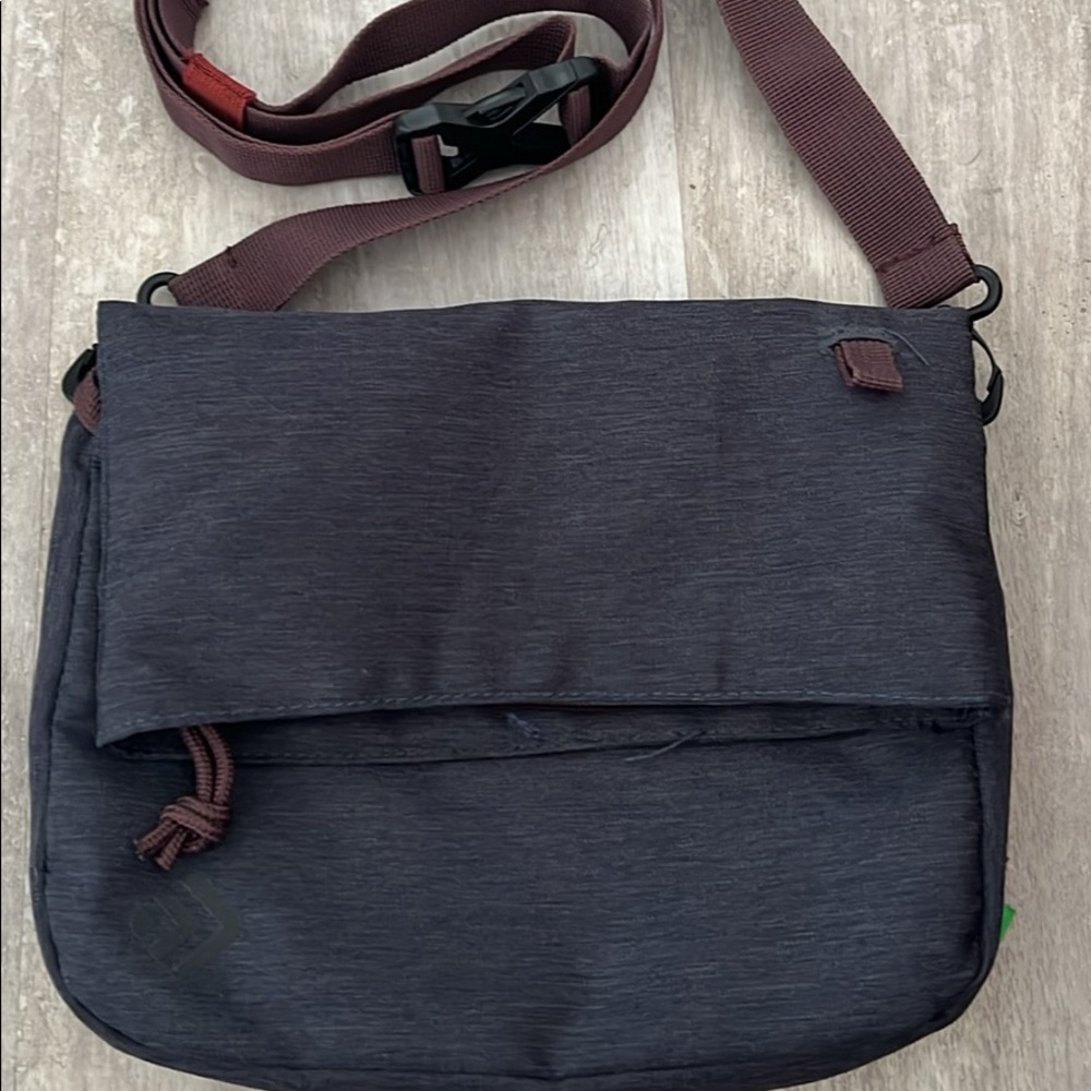 Outdoor Products 9" Crossbody Messenger Bag Purse Gray Burgandy Hiking Gorpcore